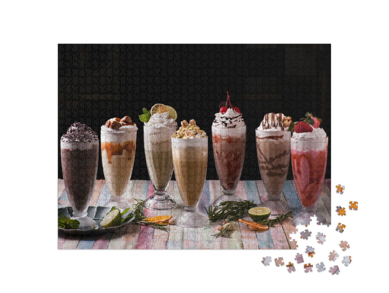 Puzzel 1000 stukjes „Diverse milkshakes“