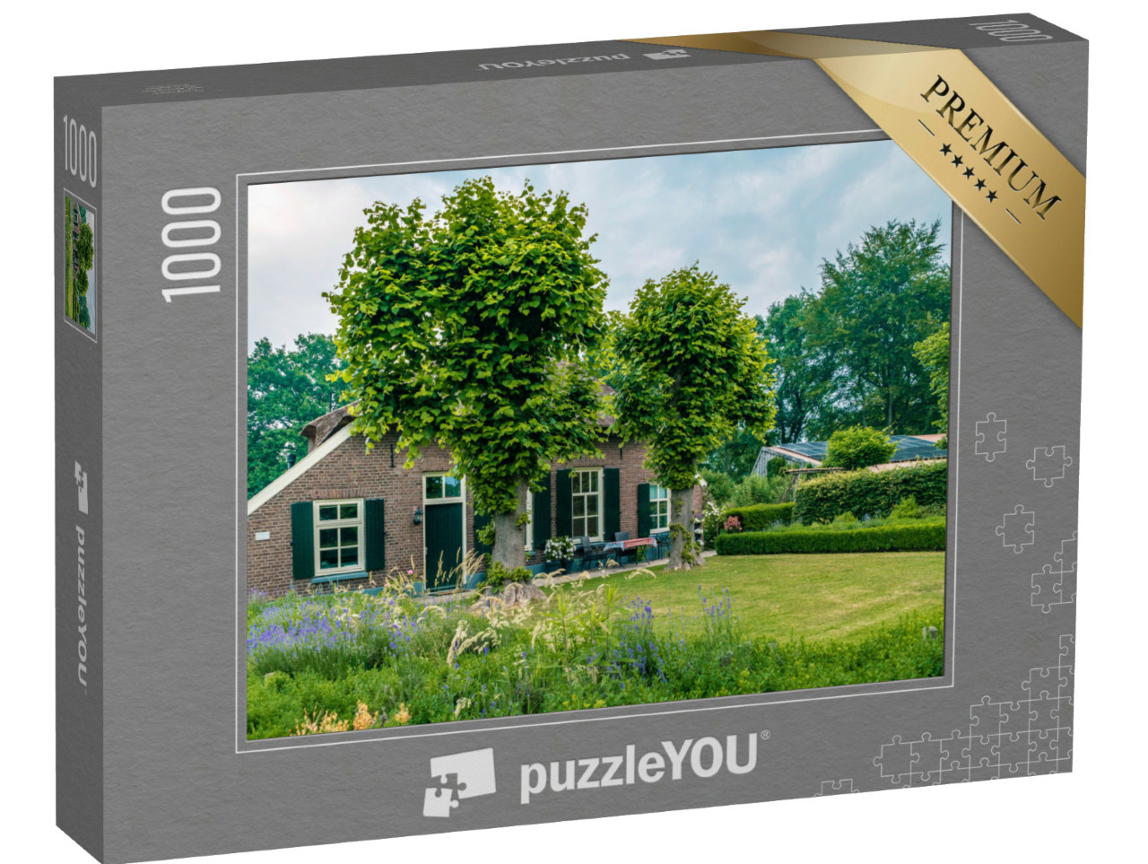 Puzzel 1000 stukjes „Oude historische boerderij bij Holten Dijkerhoek Nederland“
