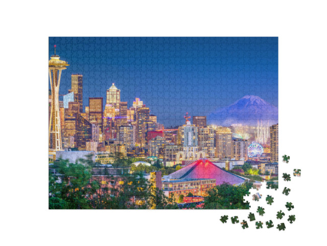 Puzzel 1000 stukjes „Skyline van Seattle, Washington, VS“