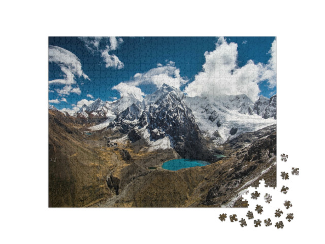 Puzzel 1000 stukjes „Spectaculaire hoge bergen, Cordillera Huayhuash, Andes, Peru“