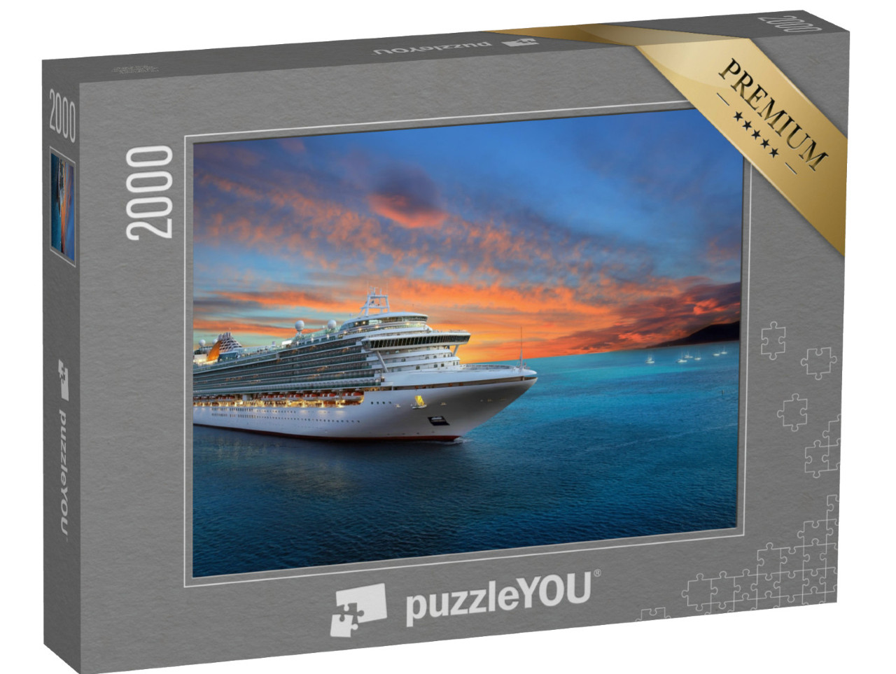 Puzzel 2000 stukjes „Luxe cruiseschip bij zonsondergang“