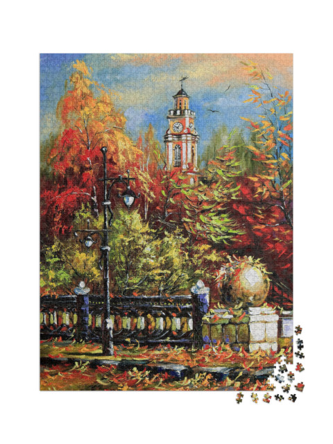 Puzzel 2000 stukjes „Olieverfschilderij: Oud Vitebsk in de herfst“
