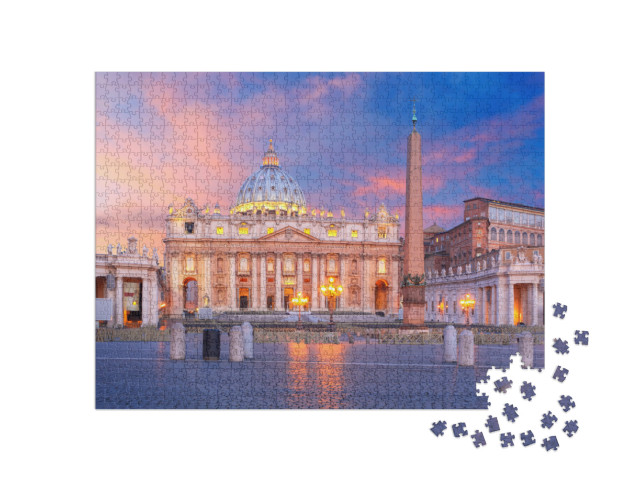 Puzzel 1000 stukjes „Zonsopgang boven Vaticaanstad in Rome“