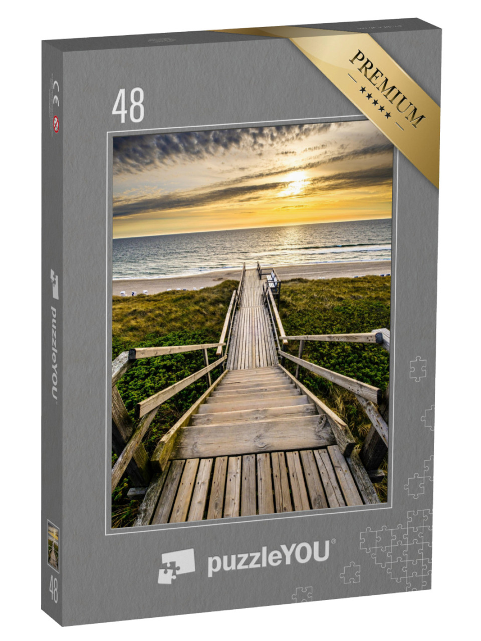Puzzel 48 stukjes „Pad op de duinen naar het strand, Sylt“