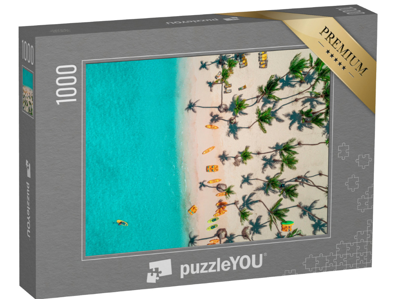 Puzzel 1000 stukjes „Luchtfoto van de Caribische badplaats Bavaro, Dominicaanse Republiek“