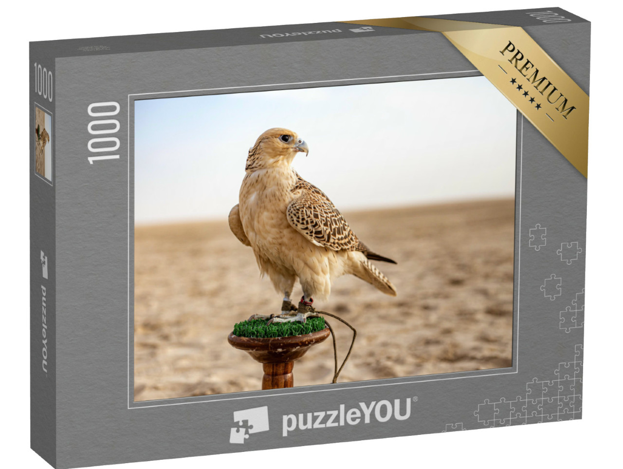 Puzzel 1000 stukjes „Oplettende valk in de woestijn“