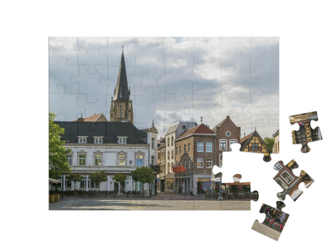 Puzzel 48 stukjes „Uitzicht op het marktplein van Sittard“