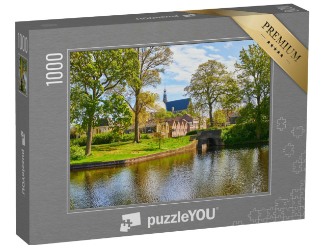 Puzzel 1000 stukjes „Gezicht op de Grote of Sint-Laurenskerk in Alkmaar, Nederland“