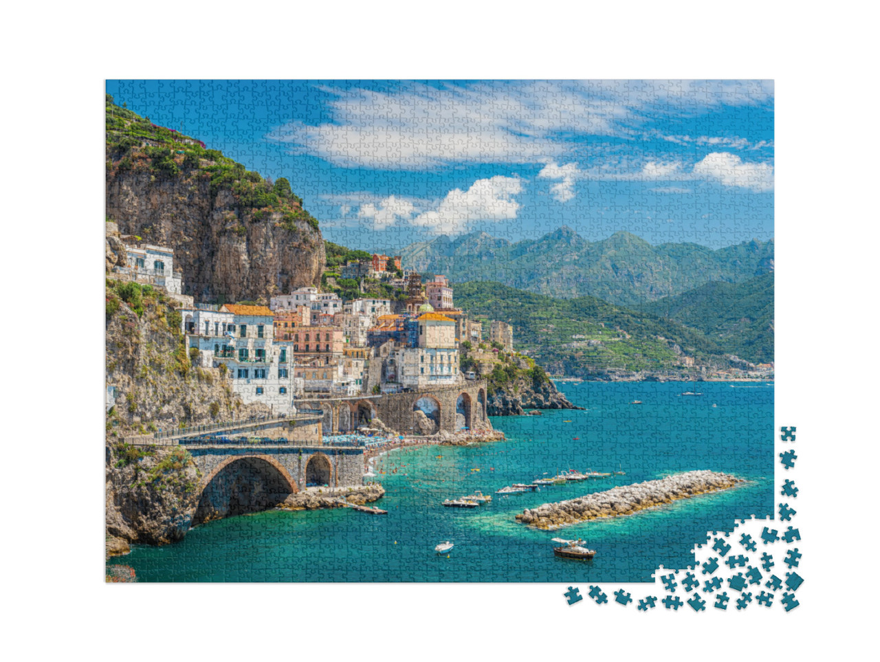 Puzzel 2000 stukjes „Atrani aan de beroemde Amalfikust, Italië“