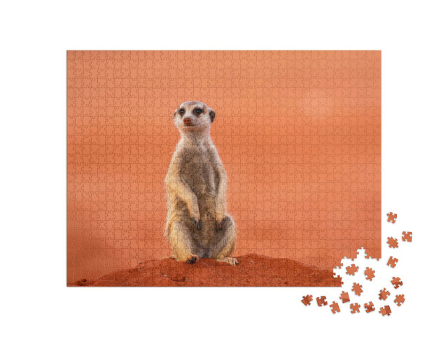 Puzzel 1000 stukjes „Stokstaartje of Surikat“