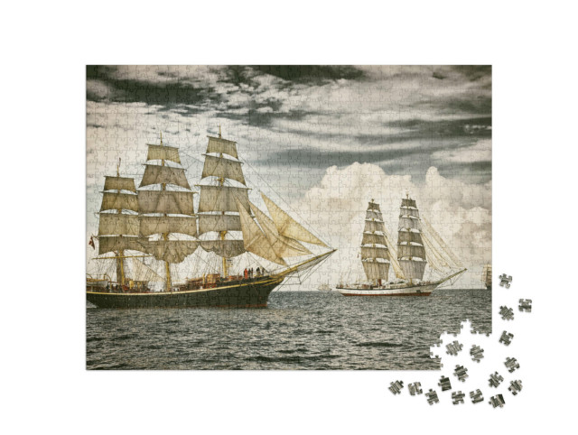 Puzzel 1000 stukjes „Zeilschepen op open zee“