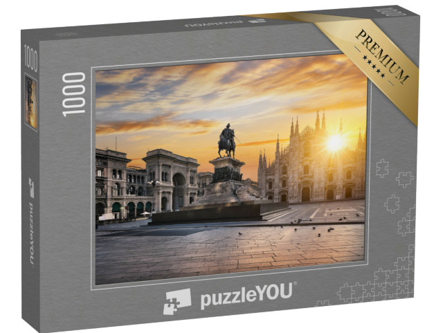 Puzzel 1000 stukjes „Duomo bij zonsopgang, Milaan, Europa“