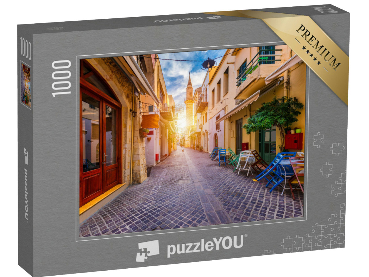 Puzzel 1000 stukjes „Straten langs het oude stadscentrum van Chania, Kreta, Griekenland“