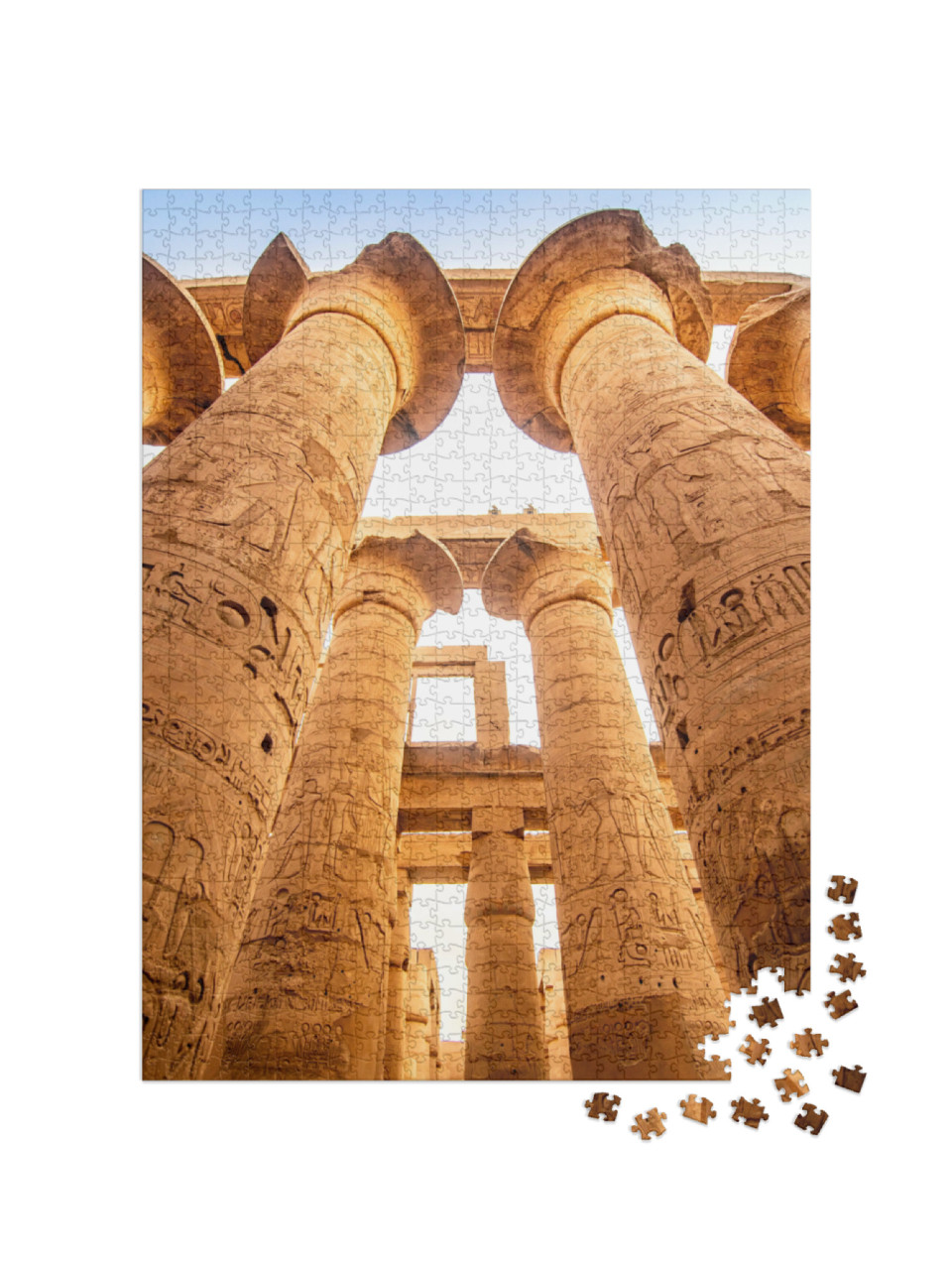 Puzzel 1000 stukjes „Karnak Tempel: Zuilen en oude symbolen in de beroemde bezienswaardigheid, Egypte“