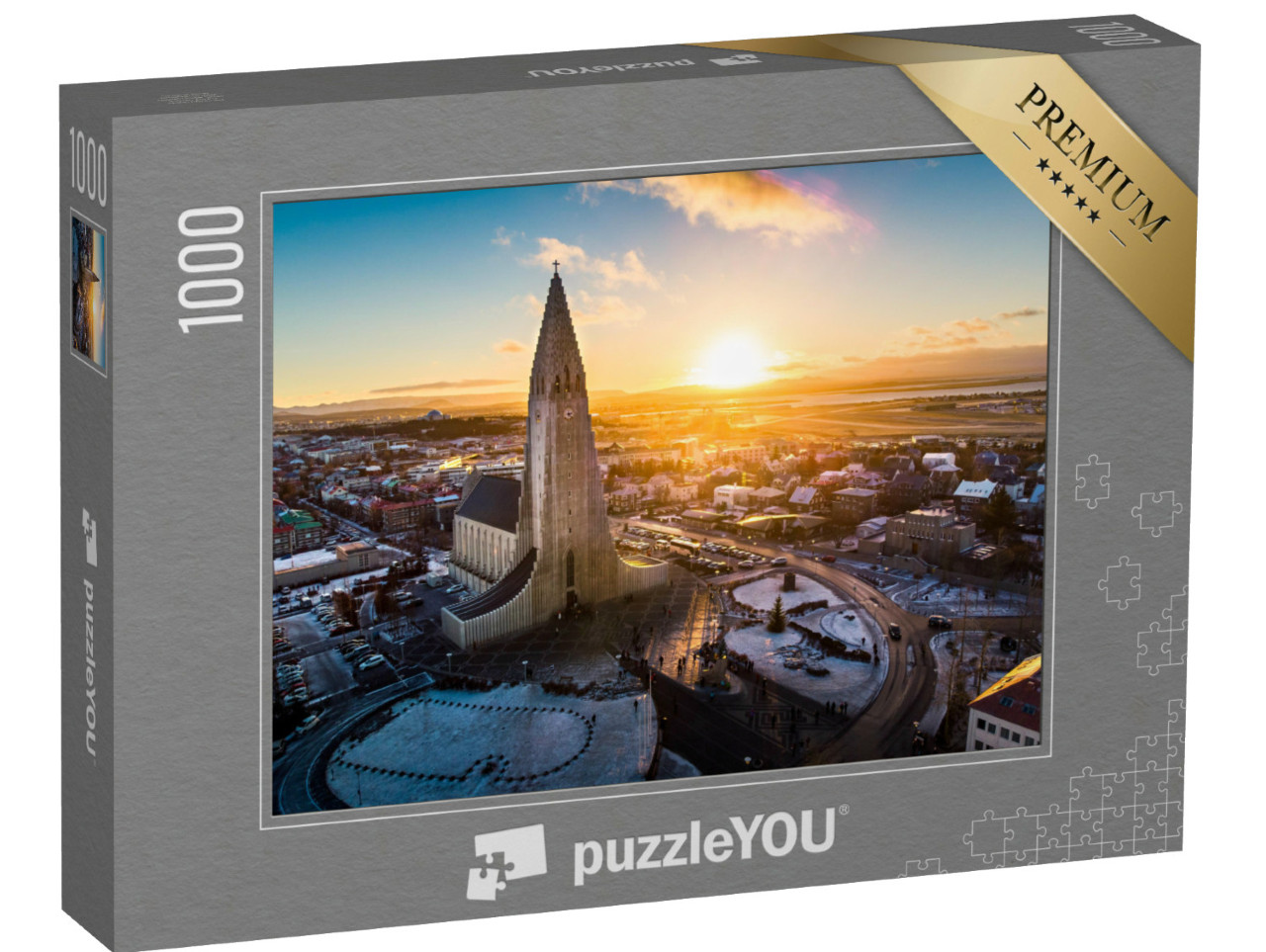Puzzel 1000 stukjes „Hallgrimskirkja Kerk in Reykjavik, IJsland“