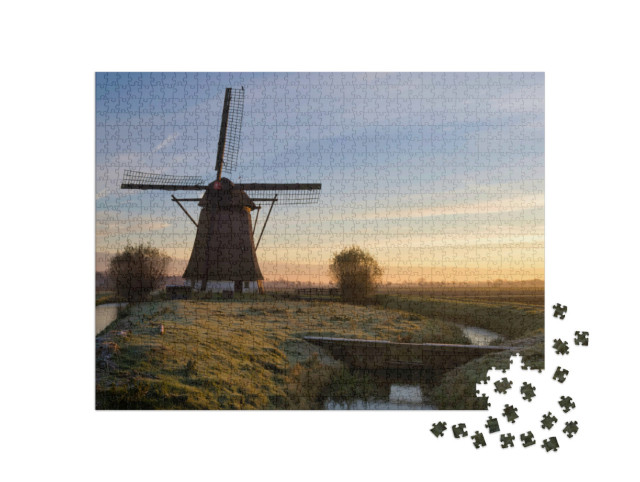 Puzzel 1000 stukjes „De Oude Doornse Molen bij het dorp Almkerk in Noord-Brabant“