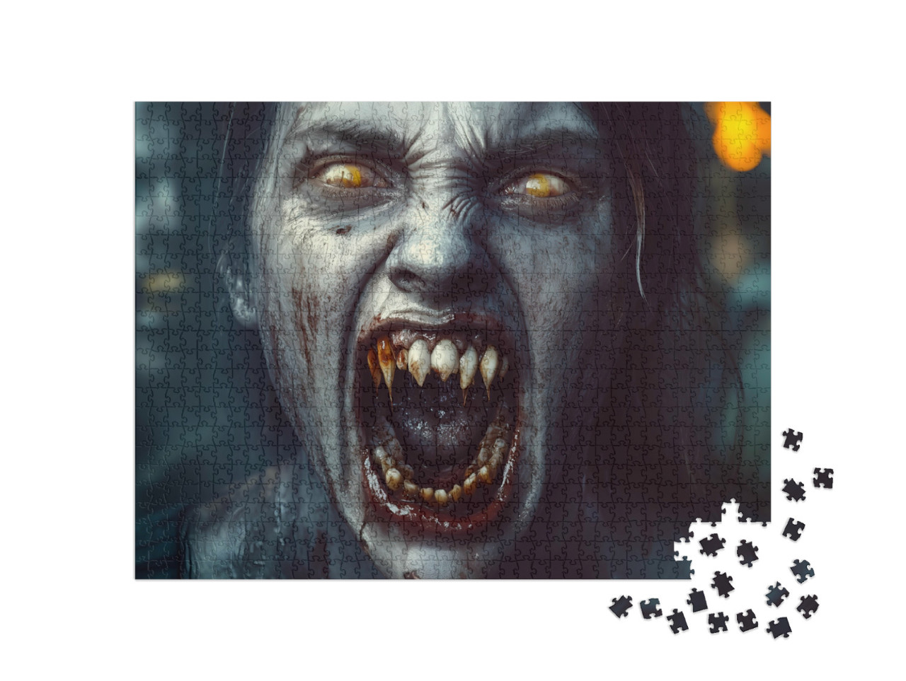 Puzzel 1000 stukjes „Zombie met scherpe tanden, Halloween“