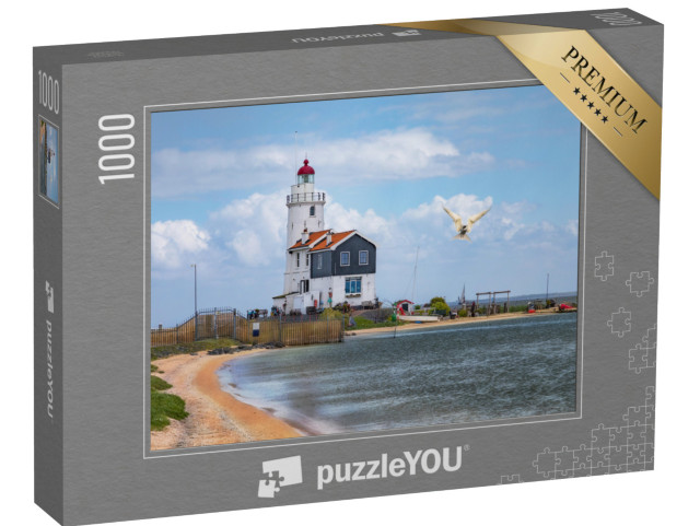 Puzzel 1000 stukjes „De vuurtoren van Marken, een klein eiland in het Markermeer“