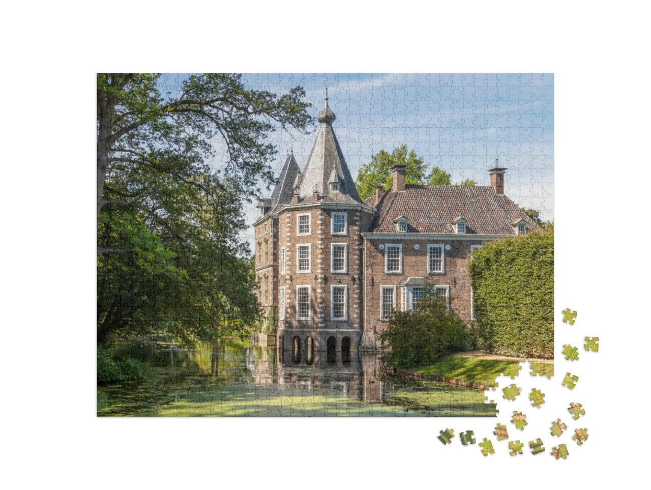 Puzzel 1000 stukjes „Kasteel Nijenhuis, middeleeuws Nederlands kasteel in Overijssel.“