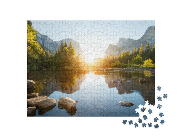 Puzzel 1000 stukjes „Zonsopgang in Yosemite Valley, Californië, VS“