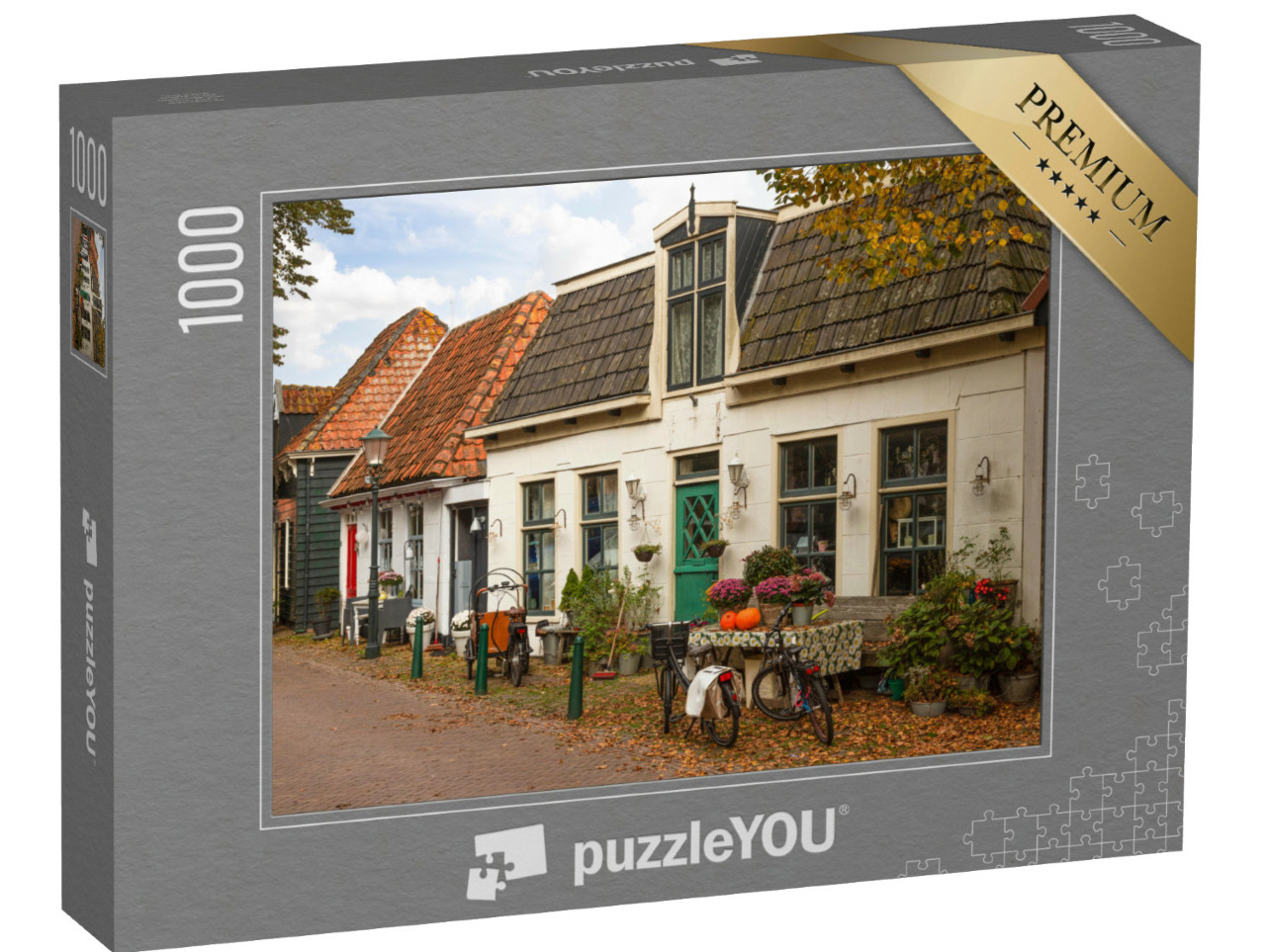 Puzzel 1000 stukjes „Kleine straat met oude pittoreske huizen in het centrum van Den Burg op het Waddeneiland Texel“