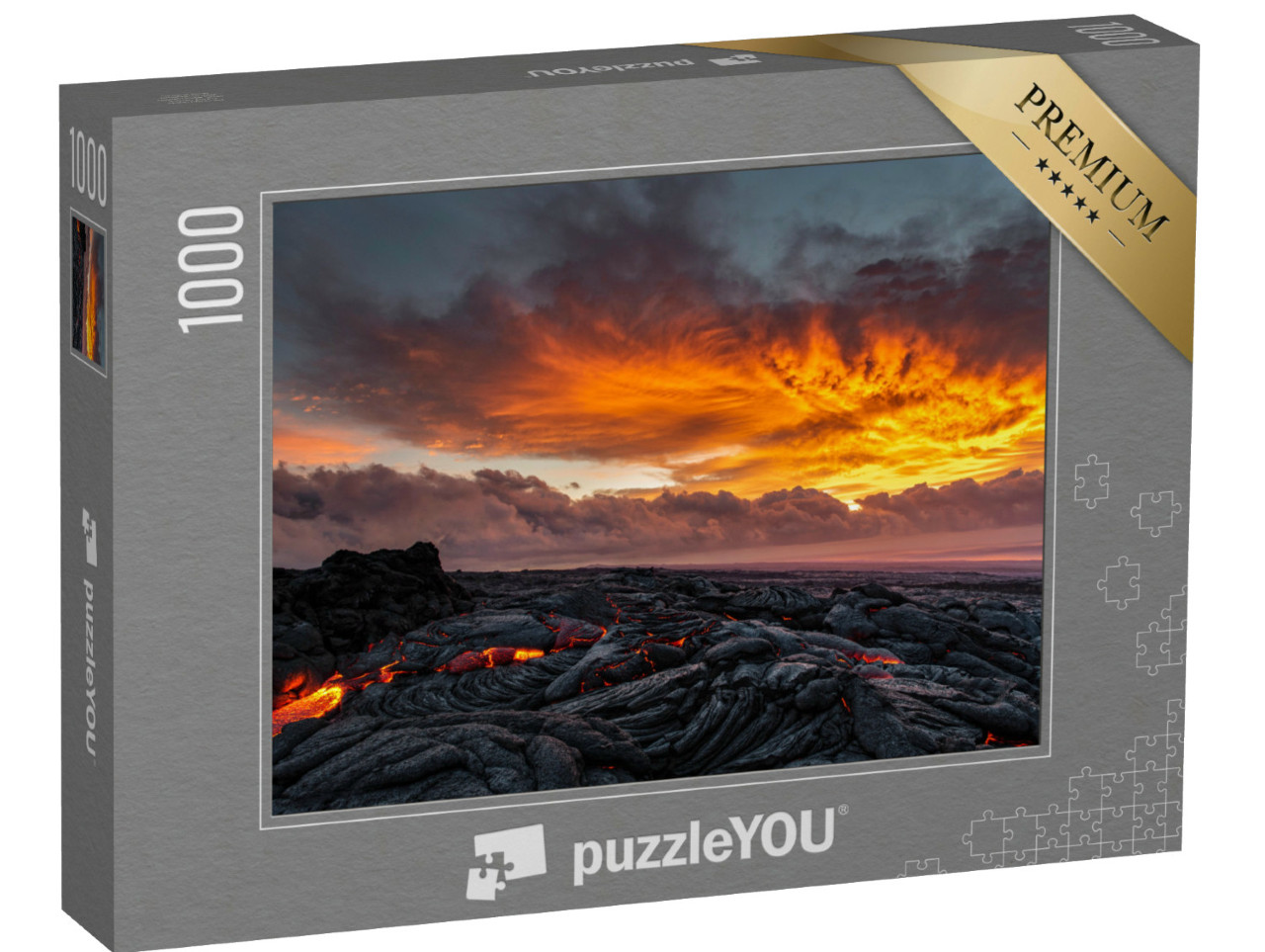 Puzzel 1000 stukjes „Zonsopgang boven de zuidoostelijke kloofzone van de vulkaan Kilauea“