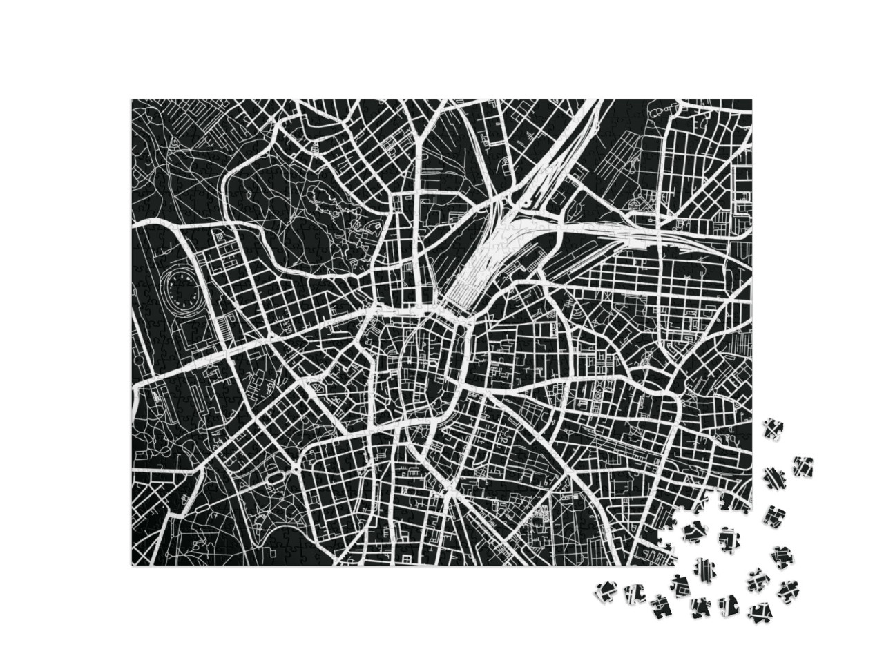 Puzzel 1000 stukjes „Vector stadsplattegrond van Leipzig, Duitsland“