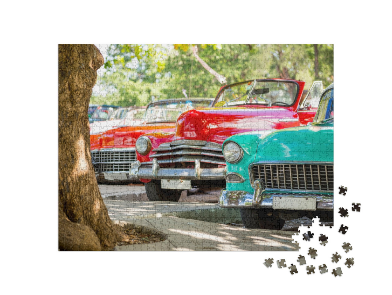 Puzzel 1000 stukjes „Klassieke oldtimers in Havana, Cuba“