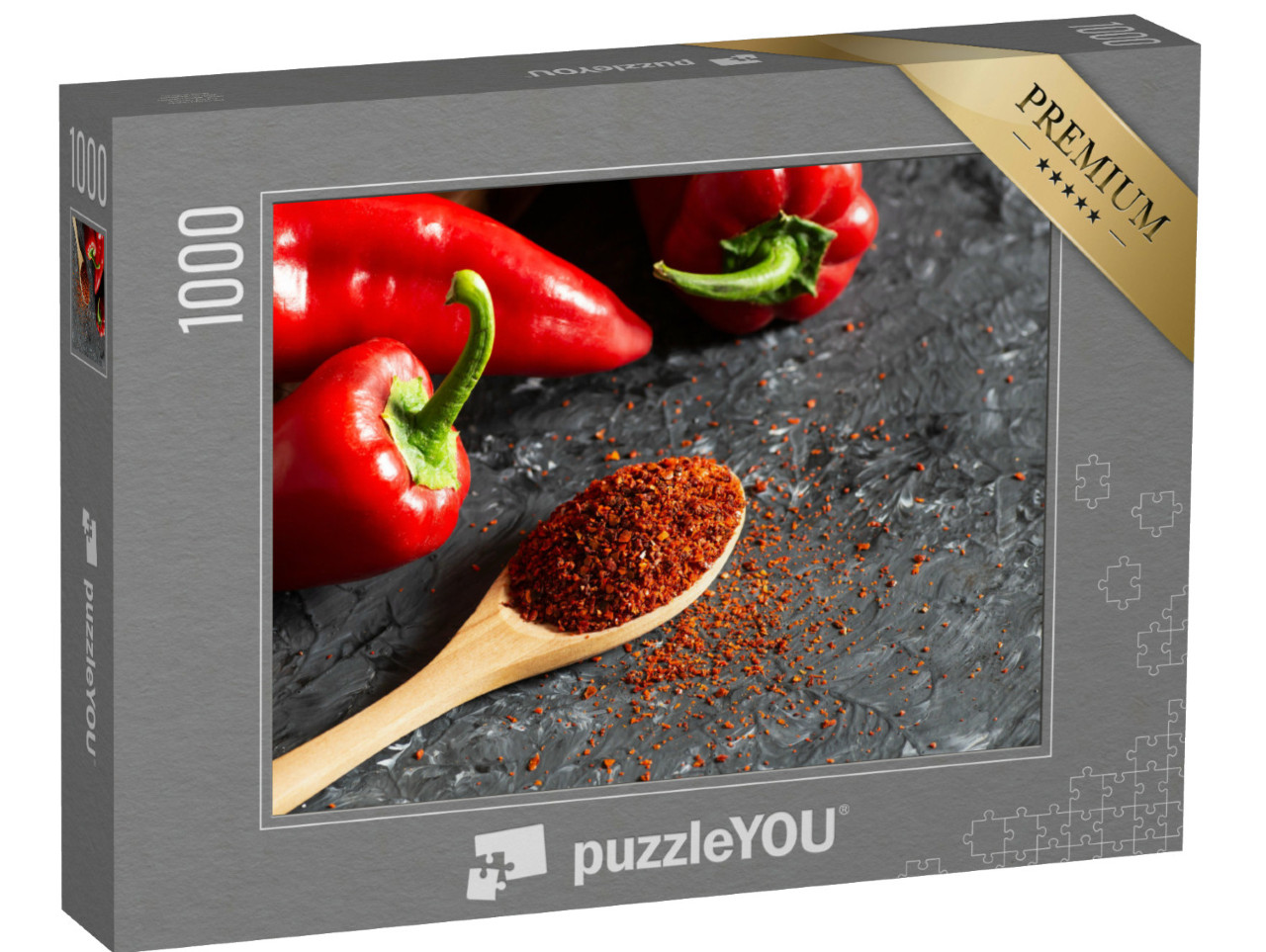 Puzzel 1000 stukjes „Verse capia peulen en chilivlokken“