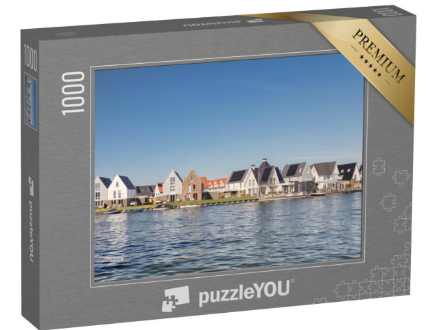 Puzzel 1000 stukjes „Luxe vrijstaande huizen aan het Veluwemeer in Harderwijk, Nederland“