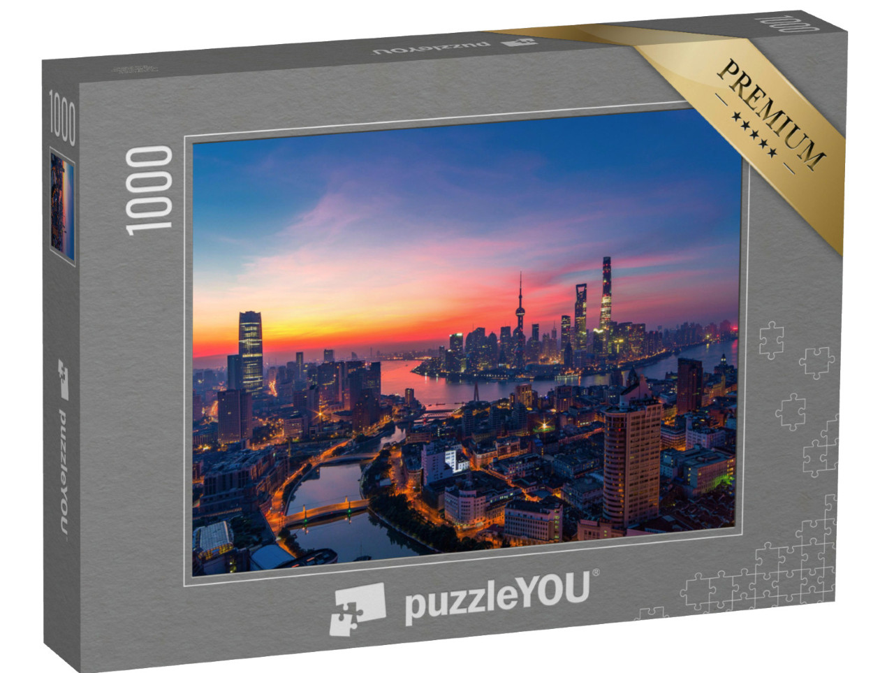 Puzzel 1000 stukjes „Shanghai bij schemering“