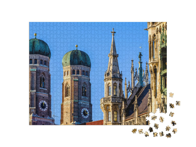 Puzzel 1000 stukjes „Liebfrauenkirche: Kathedraal van München, Duitsland“
