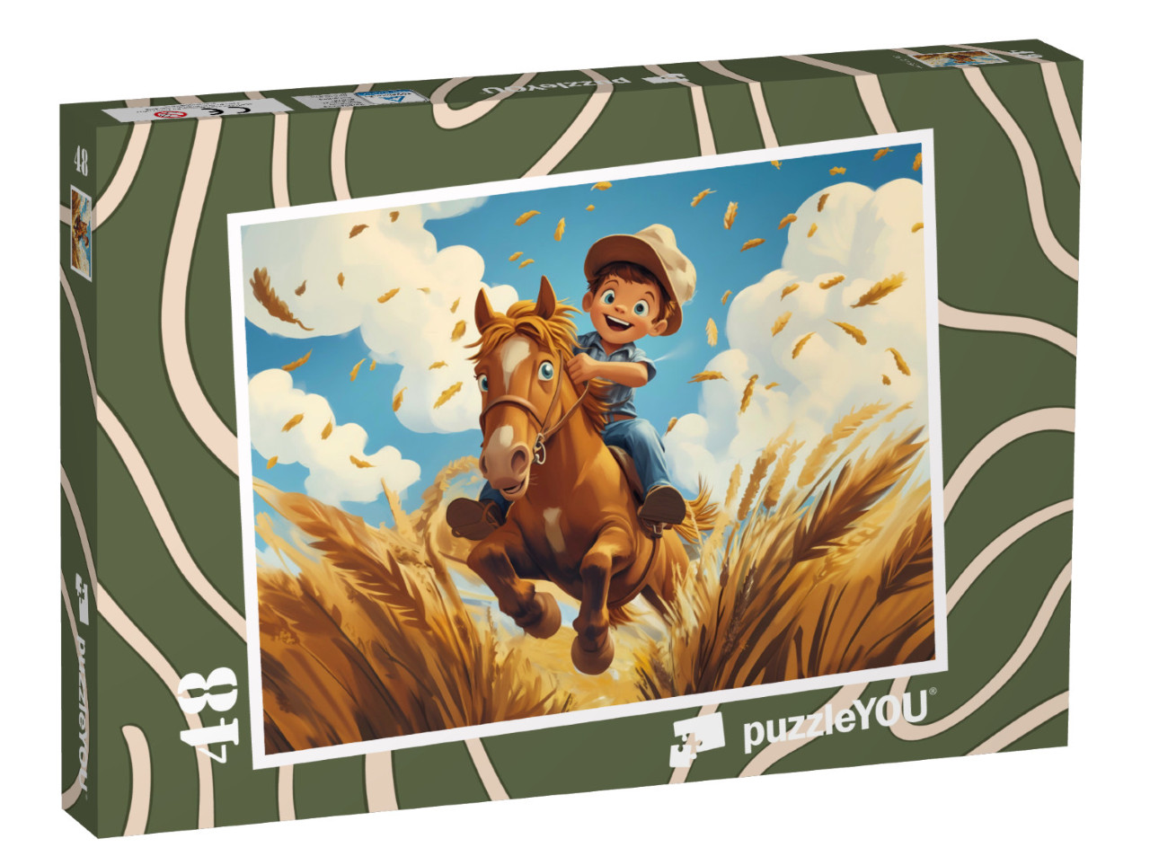 Puzzel 48 stukjes „De kleine cowboy en zijn trouwe paard“