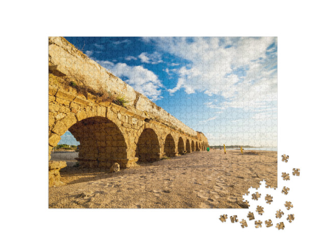 Puzzel 1000 stukjes „Ruïnes van het oude viaduct in Caesarea, Israël“