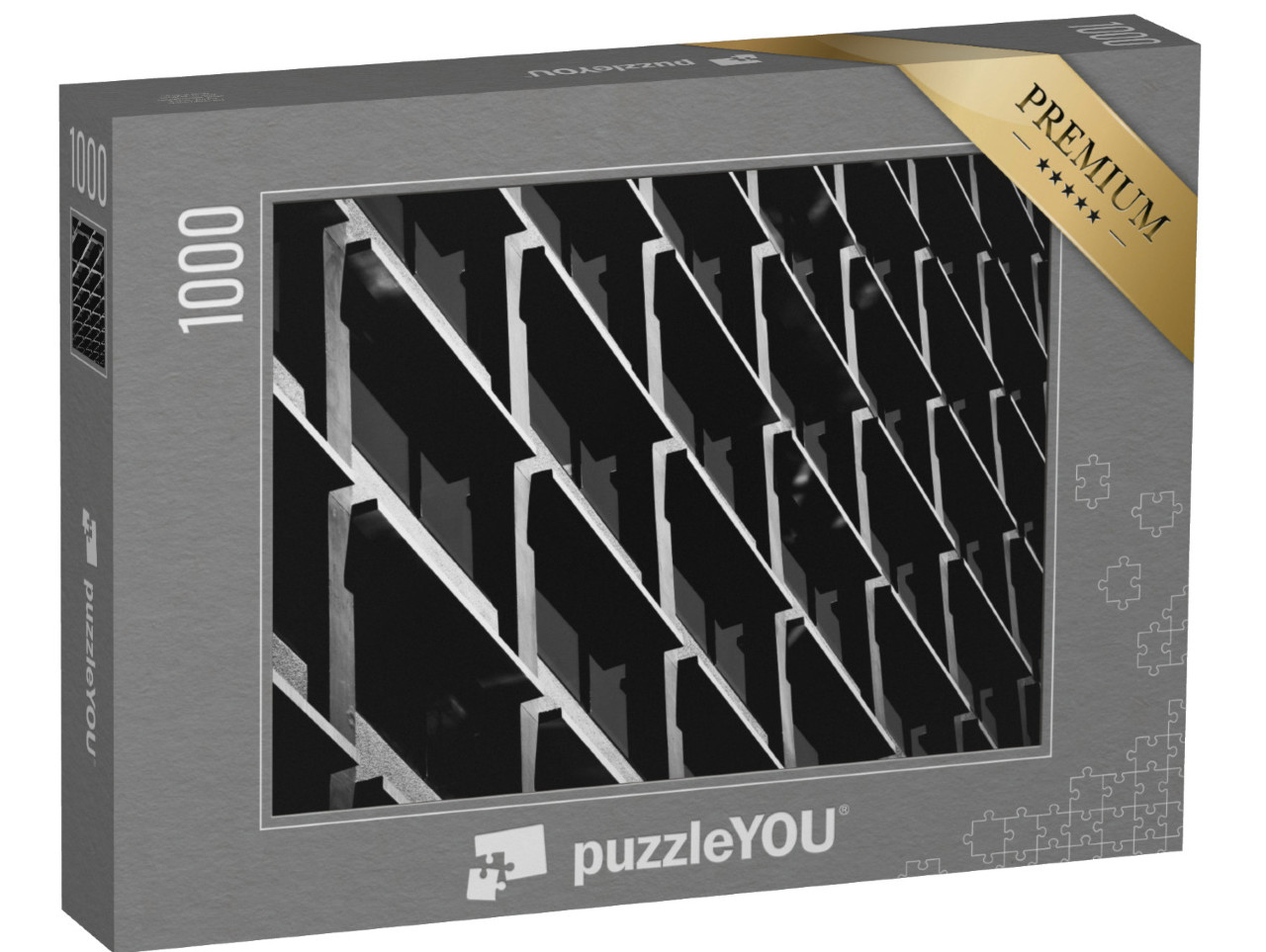 Puzzel 1000 stukjes „Abstracte architectuur in zwart-wit“