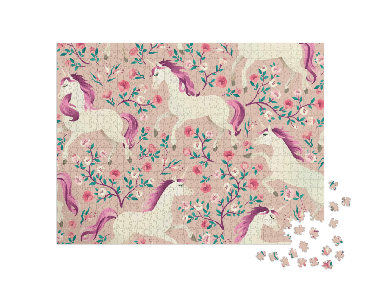 Puzzel 1000 stukjes „Vintage eenhoorn“