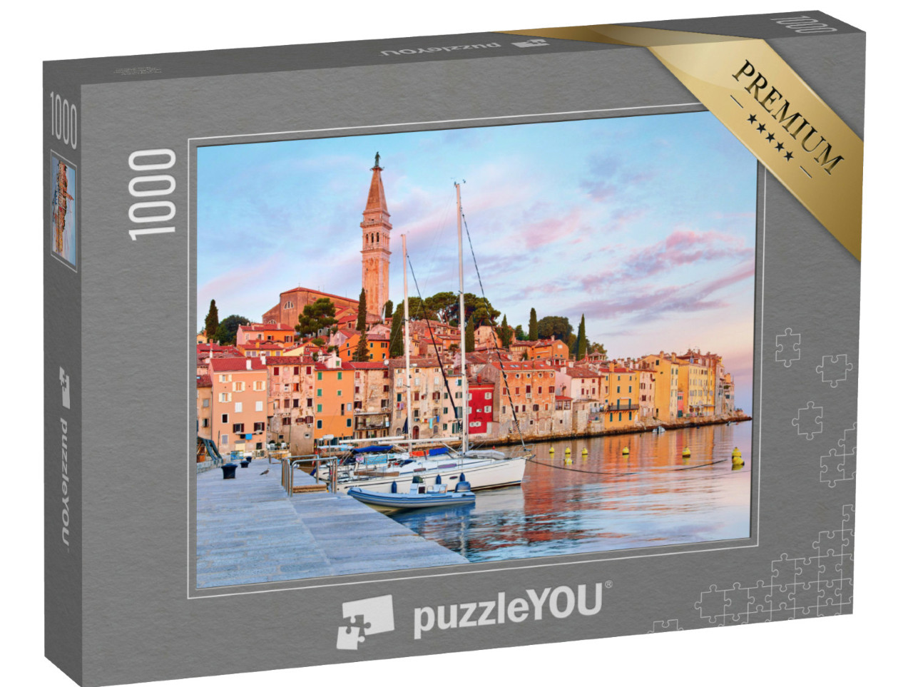 Puzzel 1000 stukjes „Middeleeuws stadje Rovinj aan de Adriatische Zee, Kroatië“