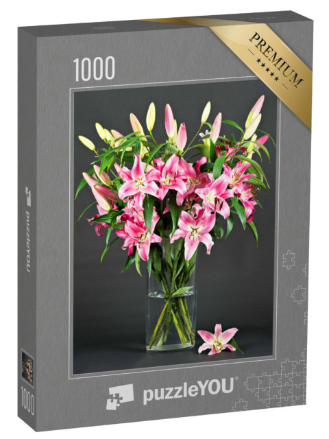 Puzzel 1000 stukjes „Roze leliebloemen“