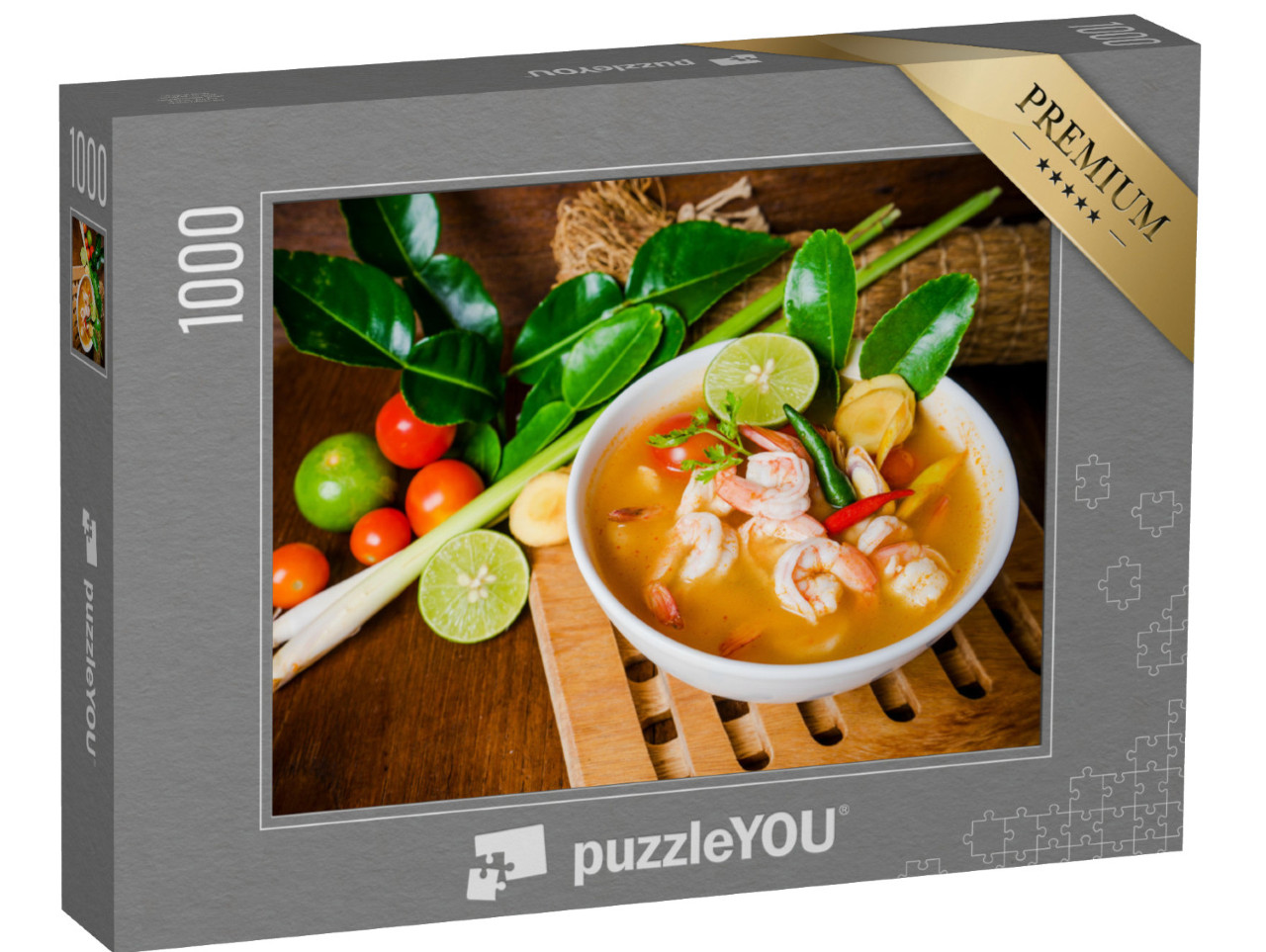 Puzzel 1000 stukjes „Tom yam kong of tom yum, kruidensaus uit Thailand“