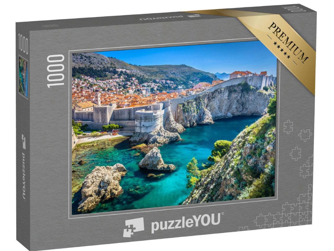 Puzzel 1000 stukjes „Luchtfoto van het oude stadscentrum van Dubrovnik“