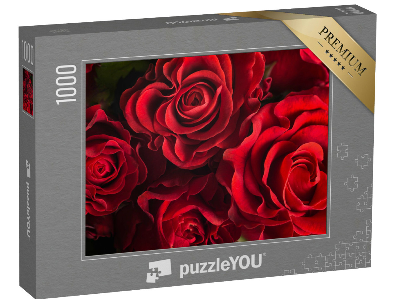 Puzzel 1000 stukjes „Boeket verse rode rozen“