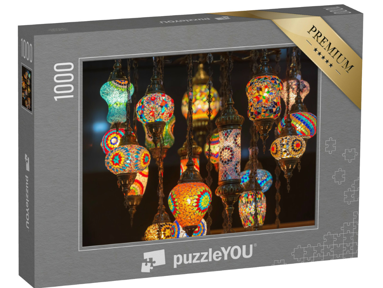 Puzzel 1000 stukjes „Kleurrijke lantaarns uit Marokko“