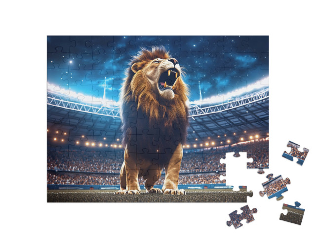 Puzzel 100 stukjes „Leeuwensterke kampioenen op het grasveld“