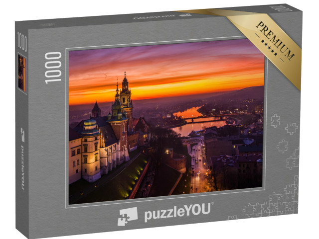 Puzzel 1000 stukjes „Zonsondergang boven Kasteel Wawel, Krakau, Polen“