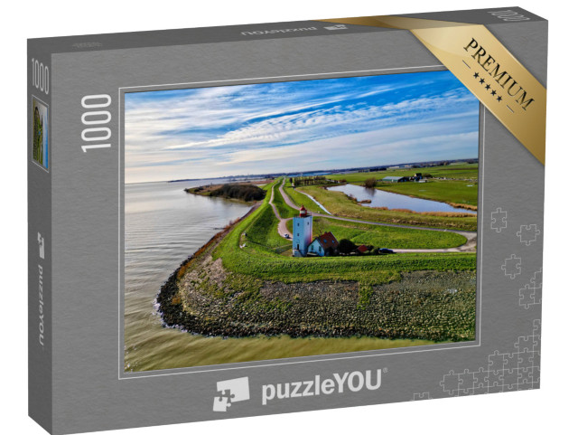 Puzzel 1000 stukjes „Vuurtoren aan het Markermeer in Nederland“