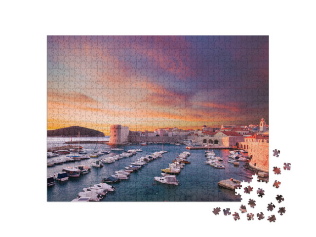 Puzzel 1000 stukjes „Stadshaven in Dubrovnik, Kroatië“