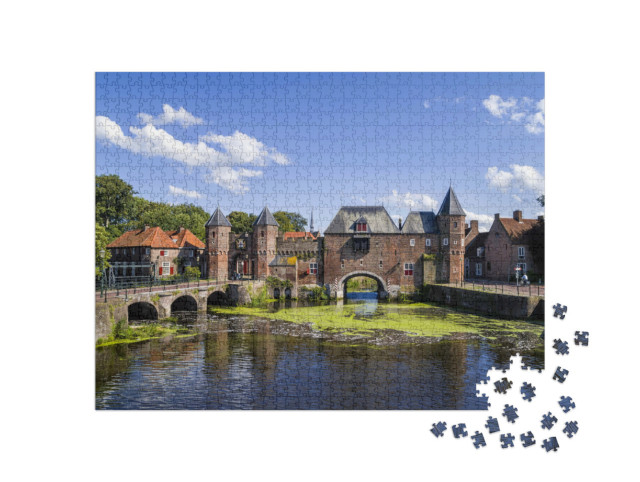 Puzzel 1000 stukjes „De Koppelpoort in Amersfoort, over de Eem“