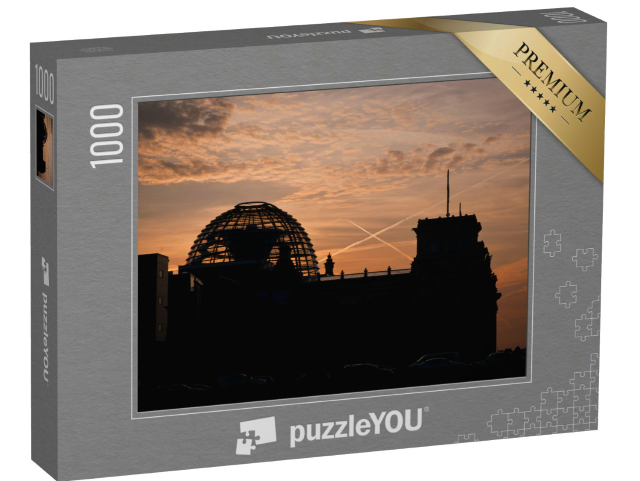 Puzzel 1000 stukjes „De koepel van de Reichstag bij zonsondergang, Berlijn“