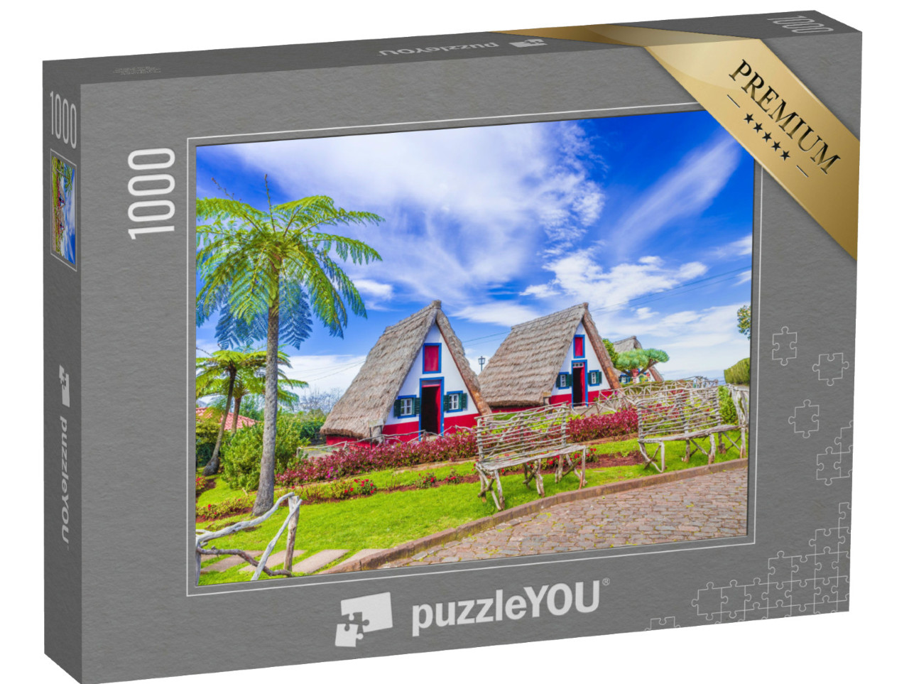 Puzzel 1000 stukjes „Traditionele huizen op Madeira, Portugal“