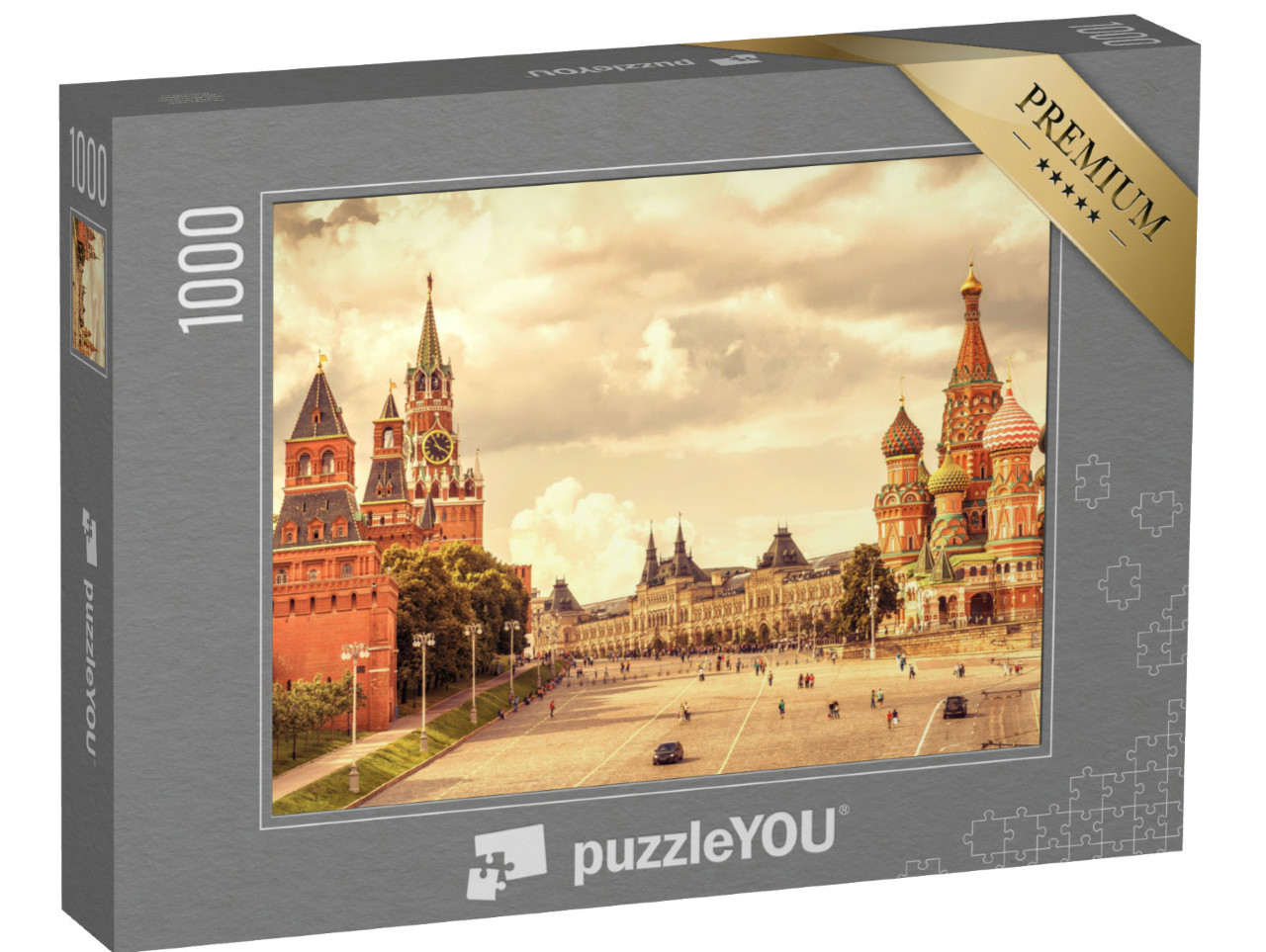 Puzzel 1000 stukjes „Sint-Basiliuskathedraal en Kremlin, Rode Plein, Moskou“